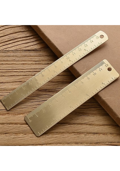 12CM Cetvel Stili Retro Pirinç Düz Cetvel Öğrenci Okul Ofis Kırtasiye Metal Üçgen Cetveller Iletki Boyama Çizim Ölçme Araçları (Yurt Dışından) modelleri