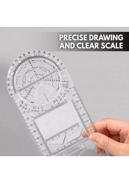 Stili Temizle Okul Ofis Malzemeleri AUG889 Için Çok Fonksiyonlu Geometrik Cetvel Geometrik Çizim Şablonu Ölçme Aracı (Yurt Dışından) modelleri