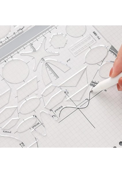 Mathgeometryfunction Çizim Için Iletki ile 1 Adet Çok Fonksiyonlu Geometrik Cetvel 7.56X4.53IN (Yurt Dışından) fırsatları