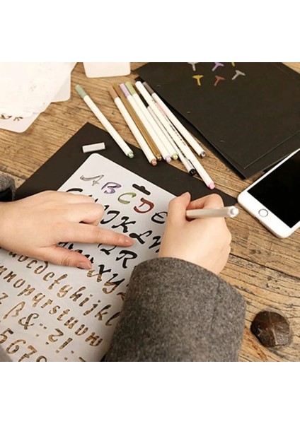 No.6 Tarzı 12 Stilleri Dıy Içi Boş Çiçek Çizim Manuel Boyama Kurulu Şablon Cetvel Stencil Simgesi Aracı Boyama Öğretim Araçları Hediye Sıcak (Yurt Dışından) indirimleri