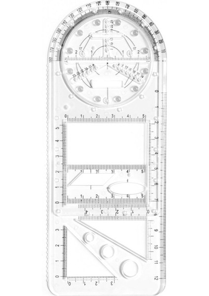 B Tarzı Geometrik Cetvel Witapes Şeffaf Çizim Cetvel Net Ölçekli Cetveller Çok Amaçlı Çizim Şablonu Ölçme Aracı (Yurt Dışından)