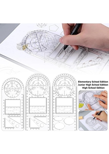 B Tarzı Geometrik Cetvel Witapes Şeffaf Çizim Cetvel Net Ölçekli Cetveller Çok Amaçlı Çizim Şablonu Ölçme Aracı (Yurt Dışından) fiyatları
