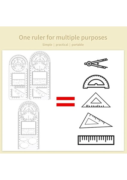 B Tarzı Geometrik Cetvel Witapes Şeffaf Çizim Cetvel Net Ölçekli Cetveller Çok Amaçlı Çizim Şablonu Ölçme Aracı (Yurt Dışından) fırsatları
