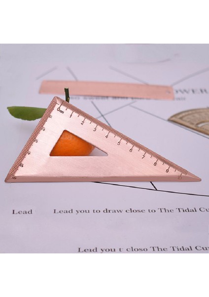 Kırmızı Üçlü Cetvel Stili Xıanqın 18CM Metal Düz Cetvel Pirinç Üçgen Cetvel Iletki Seti Li Kırtasiye Ofis Okul Malzemeleri Thk (Yurt Dışından)