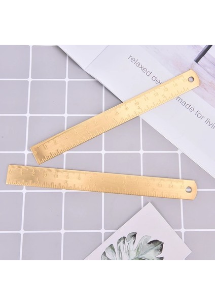 Kırmızı Stil 15 cm Pirinç Düz Cetvel Okul Ofis Kırtasiye Metal Boyama Çizim Araçları Chancery Ölçme Cetvel Imi (Yurt Dışından) fiyatları