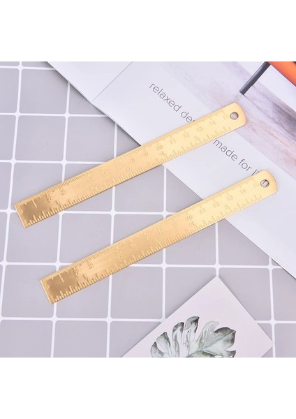 Kırmızı Stil 15 cm Pirinç Düz Cetvel Okul Ofis Kırtasiye Metal Boyama Çizim Araçları Chancery Ölçme Cetvel Imi (Yurt Dışından) modelleri