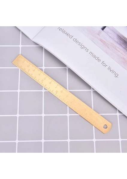 Kırmızı Stil 15 cm Pirinç Düz Cetvel Okul Ofis Kırtasiye Metal Boyama Çizim Araçları Chancery Ölçme Cetvel Imi (Yurt Dışından) fırsatları