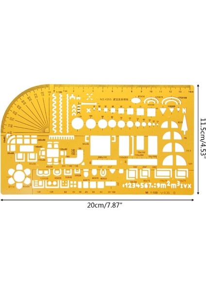 5AC1100495 Stili K Rercles Kareler Üçgen Geometrik Şablon Cetvel Stencil Ölçme Aracı W8ED (Yurt Dışından)