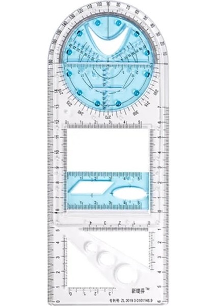 Şeffaf Mavi Stil 2021 Yeni Çok Işlevli Dönebilen Çizim Şablonu Cetvel Geometrik Ölçme Ressamlığı Öğretim Cetvel Öğrenciler Için Çizim Cetvel (Yurt Dışından)