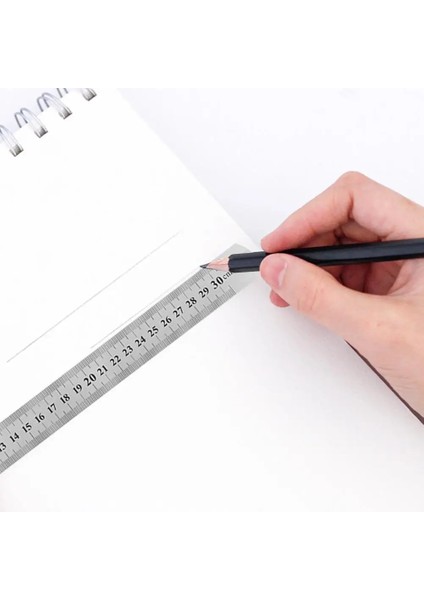 300MM Tarzı Düz Cetveller cm Paslanmaz Çelik Metal Düz Ölçekli Hassas Çift Taraflı Matematik Ölçme Aracı Okul Malzemeleri (Yurt Dışından) fırsatları