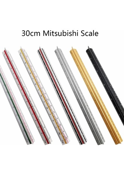 7ALAŞIM Küçük Oran Stili Mimar Ölçekli Cetvel 12-Inç Renk Kodlu Profesyonel Dereceli Alüminyum Üçgen Çizim Cetvel Mimar Sivil Için (Yurt Dışından) fiyatları