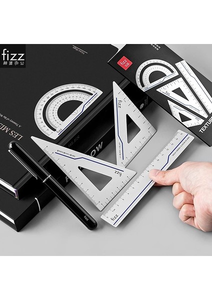 Kırmızı Stil Fizz Metal Cetvel Kırtasiye Seti Alüminyum Alaşımlı Çok Fonksiyonlu Kombinasyon Cetvel Cetvel Üçgen Iletki Alaşımlı Çizim (Yurt Dışından) fiyatları