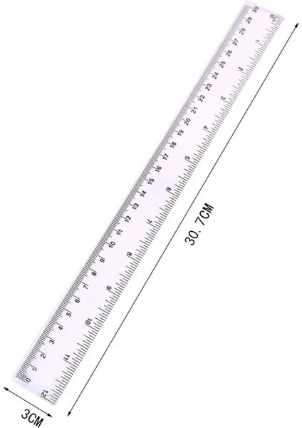 Trans 30CM Stili 2022 Yeni Lastik Ince Örgü Iğne Ölçer Inç cm Cetvel Daire Geometrik Şablon Cetvel Stencil Ölçü Öğrenci Cetvel (Yurt Dışından)