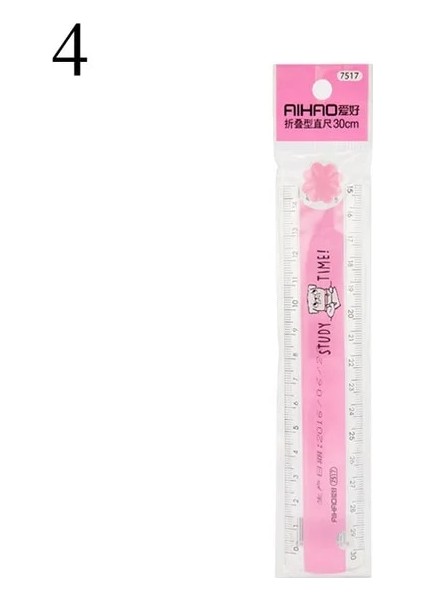 Pembe Tarzı 30CM Yeni Sevimli Kawaii Çalışma Süresi Renk Katlanır Cetvel Işlevli Dıy Çocuklar Öğrenciler Için Çizim Cetveller Ofis Okul Kırtasiye (Yurt Dışından)