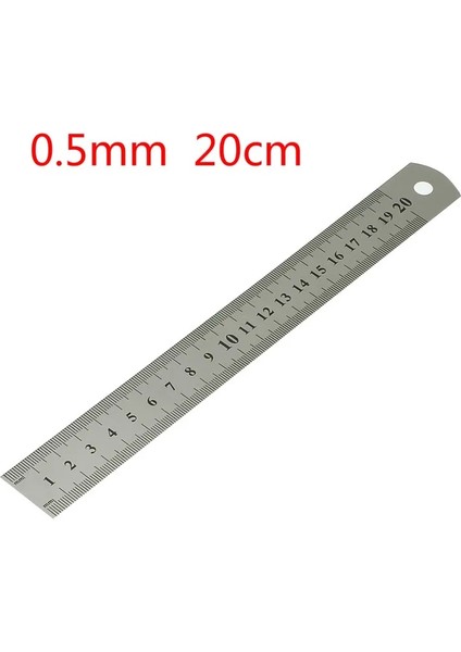 20CM Tarzı Çift Taraflı Düz ​​cetvel cm ve C Ölçekli Paslanmaz Çelik Düz Cetvel Ölçme Aleti (Yurt Dışından)