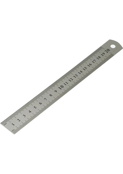 20CM Tarzı Çift Taraflı Düz ​​cetvel cm ve C Ölçekli Paslanmaz Çelik Düz Cetvel Ölçme Aleti (Yurt Dışından)