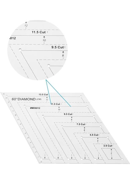 B Tarzı Cetveller Dıy Araçları Yüksek Dereceli Şeffaf Akrilik Cetveller Patchwork Cetvel Kapitone Kuralı Kıstas Kumaş Kesme (Yurt Dışından)