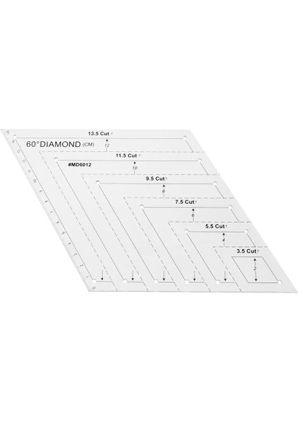 B Tarzı Cetveller Dıy Araçları Yüksek Dereceli Şeffaf Akrilik Cetveller Patchwork Cetvel Kapitone Kuralı Kıstas Kumaş Kesme (Yurt Dışından)
