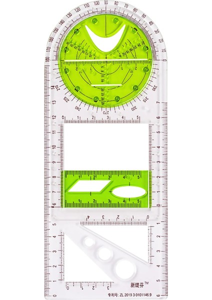 No.3 Tarzı Çok Fonksiyonlu Geometrik Cetvel Dönebilen Hızlı Çizim Şablonu Cetvel Sanat Tasarım Inşaat Mimar Geometri Ölçme Ölçeği (Yurt Dışından)