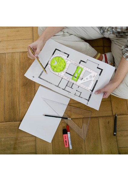 No.3 Tarzı Çok Fonksiyonlu Geometrik Cetvel Dönebilen Hızlı Çizim Şablonu Cetvel Sanat Tasarım Inşaat Mimar Geometri Ölçme Ölçeği (Yurt Dışından) indirimleri