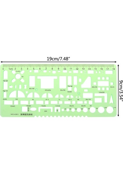 No.22 Tarzı 23 Stil Cetvel Dayanıklı K Reçine Askeri Çizim Mobilya Inşaat Mimarı Şablon Hazırlama Cetvel Stencil Ölçme Aracı (Yurt Dışından)