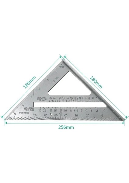 Gösterilen Stil Gibi 7 "alüminyum Alaşımlı Üçgen Kural Marangoz Ölçümü Kare Cetvel 90 Derece Kalınlaşma Açısı Kuralı Ağaç Işleme Ölçüm Aracı (Yurt Dışından) fırsatları