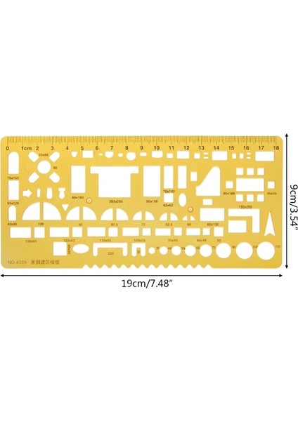NO.4359 Tarzı K Rercles Geometrik Şablon Cetvel Şablon Çizim Ölçme Aracı Öğrenciler (Yurt Dışından)
