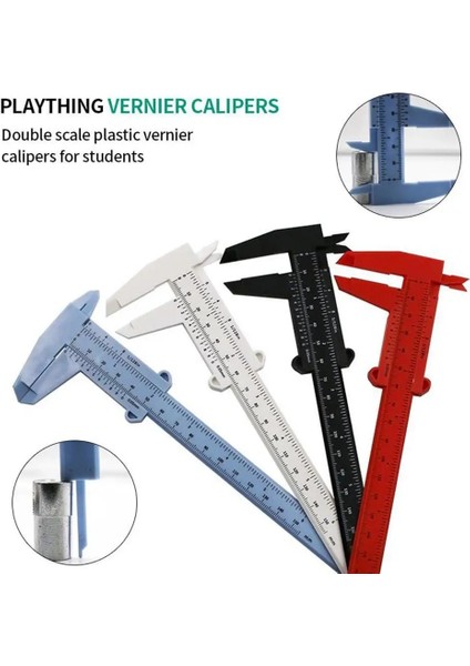 D Stili Çift Ölçekli Plastik Sürmeli Kaliper Mini Sürgülü Sürmeli Ölçer Ölçü Aleti Cetvel Mikrometre Cetvel Sürgülü Cep Kullanışlı (Yurt Dışından) fiyatları