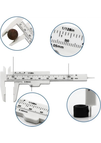 D Stili Çift Ölçekli Plastik Sürmeli Kaliper Mini Sürgülü Sürmeli Ölçer Ölçü Aleti Cetvel Mikrometre Cetvel Sürgülü Cep Kullanışlı (Yurt Dışından) fırsatları