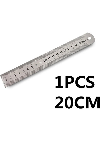 20CM Tarzı Dikiş Ayağı Dikiş cm Paslanmaz Çelik Metal Düz Cetvel Cetvel Aleti Hassas Çift Taraflı Ölçme Aleti (Yurt Dışından)