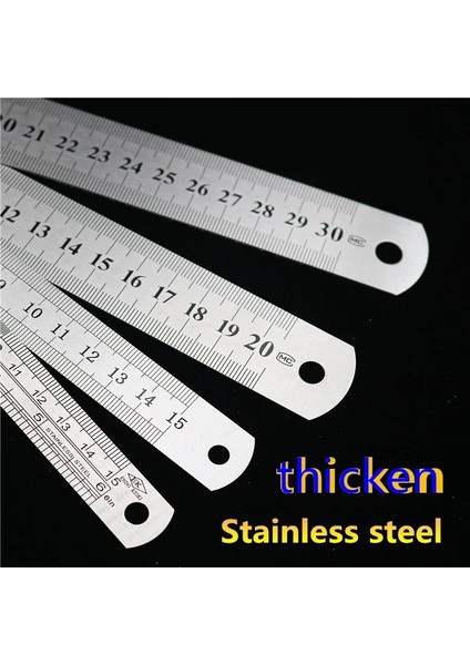 20CM Tarzı Dikiş Ayağı Dikiş cm Paslanmaz Çelik Metal Düz Cetvel Cetvel Aleti Hassas Çift Taraflı Ölçme Aleti (Yurt Dışından)