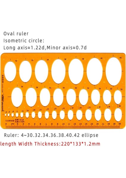 NO.4362 Tarzı Dairesel Oval Cetvel Dayanıklı K Reçine Çizim Tasarımı Mobilya Mimarı Şablon Çizimi Cetvel Şablonu Ölçüm Cetveli (Yurt Dışından)