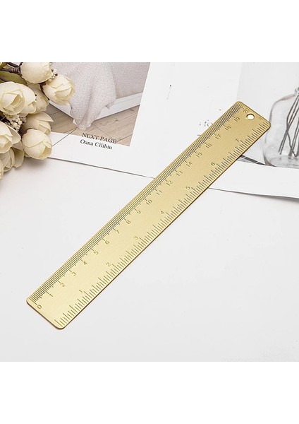 A-20CM Pirinç Tarzı 20CM Pirinç Düz Cetvel Okul Çocukları Hediye Seti Ölçü Aletleri 12CM 15CM 18CM Metal Bakır Cetvel Kawaii Kırtasiye Aksesuarları (Yurt Dışından)