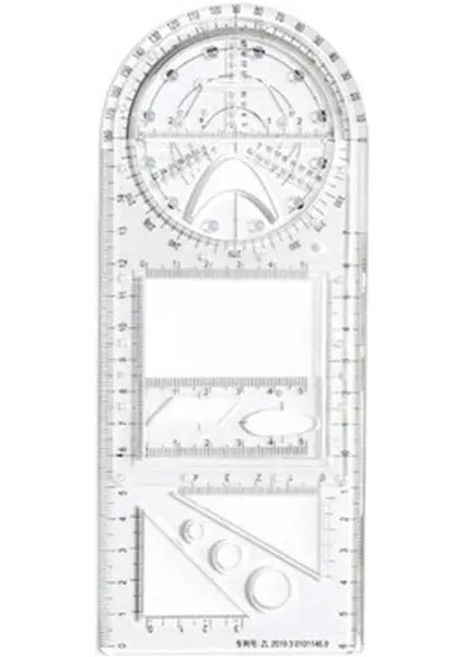 Bir Stil Çok Fonksiyonlu Geometrik Şablon Cetvel Çizim Cetvel Ölçme Aracı Okul Ofis Malzemeleri (Yurt Dışından)