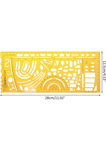 No.6 Tarzı 23 Stil Cetvel Dayanıklı K Reçine Askeri Çizim Mobilya Inşaat Mimarı Şablon Hazırlama Cetvel Stencil Ölçme Aracı (Yurt Dışından)