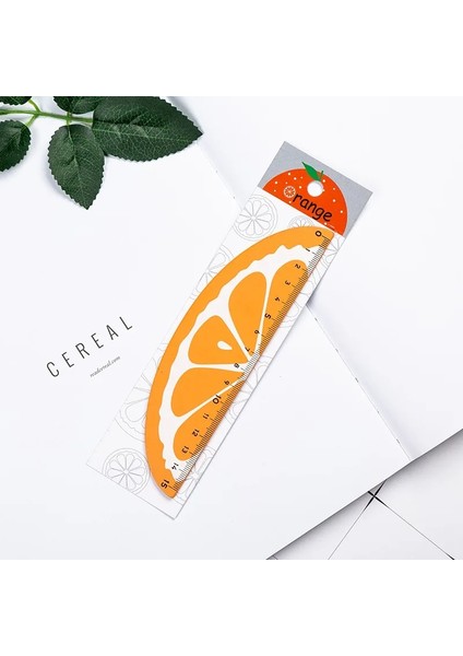 Turuncu Tarzı 15 cm Kawaii Karikatür Meyve Karpuz Ahşap Cetvel Ölçme Düz Cetvel Aracı Promosyon Hediyelik Kırtasiye (Yurt Dışından)