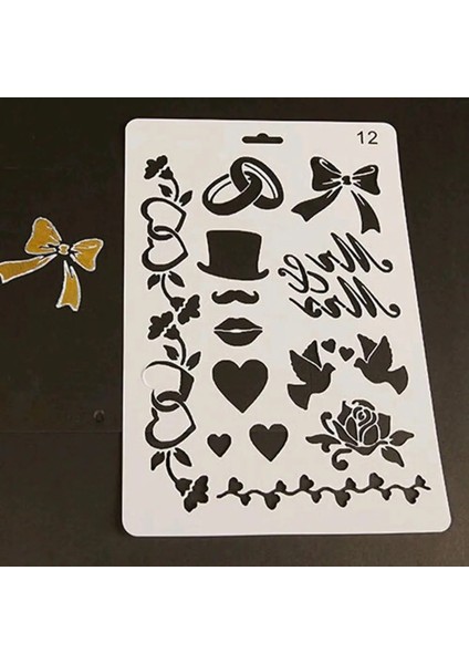 No.12 Tarzı 12 Stilleri Dıy Içi Boş Çiçek Çizim Manuel Boyama Kurulu Şablon Cetvel Stencil Simgesi Aracı Boyama Öğretim Araçları Hediye Sıcak (Yurt Dışından)