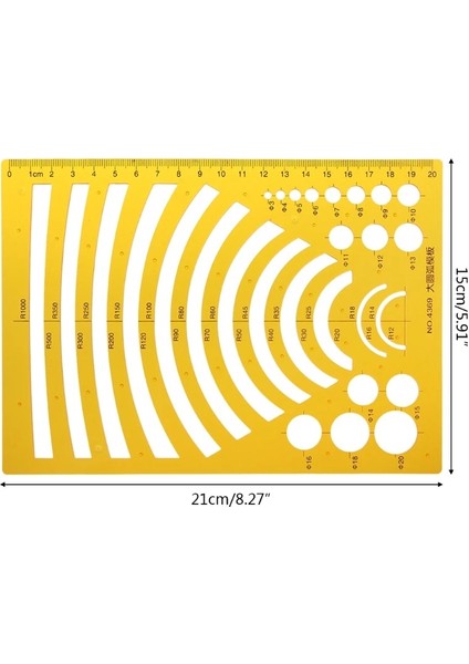No.20 Tarzı 23 Stil Cetvel Dayanıklı K Reçine Askeri Çizim Mobilya Inşaat Mimarı Şablon Hazırlama Cetvel Stencil Ölçme Aracı (Yurt Dışından)