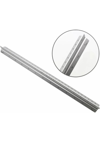 No.6 Tarzı 30 cm Alüminyum Mimar Ölçekli Üçgen Ölçekli Cetvel Blueprint Için Üçgen Cetvel Çizim Cetvel Mimar Cetvel (Yurt Dışından)