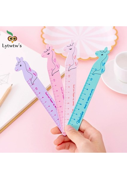 Mavi Stil Lytwtw'nin Kawaii Aksesuarları Karikatür Unicorn Ahşap Ölçme Düz Cetvel Öğrenci Okul Ofis Malzemeleri Kırtasiye (Yurt Dışından) fiyatları