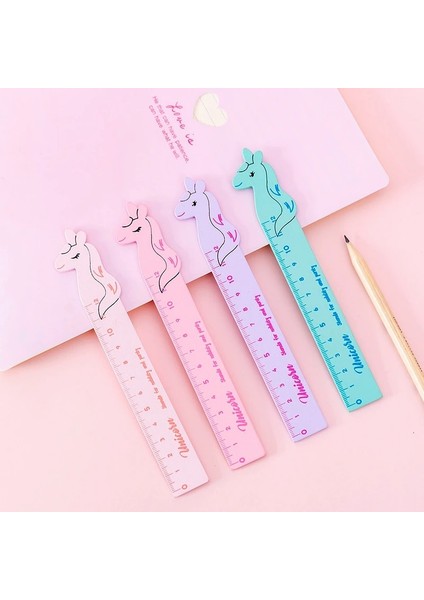 Mavi Stil Lytwtw'nin Kawaii Aksesuarları Karikatür Unicorn Ahşap Ölçme Düz Cetvel Öğrenci Okul Ofis Malzemeleri Kırtasiye (Yurt Dışından) modelleri