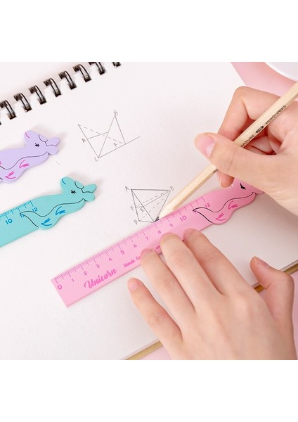 Mavi Stil Lytwtw'nin Kawaii Aksesuarları Karikatür Unicorn Ahşap Ölçme Düz Cetvel Öğrenci Okul Ofis Malzemeleri Kırtasiye (Yurt Dışından) indirimleri