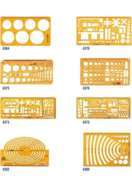 NO.4361 Tarzı Plastik Çizim Şablonu Cetvel Seti Oluşturma Geometrik Çizim Cetvel Çizim Çizimleri Mimari (Yurt Dışından) fırsatları