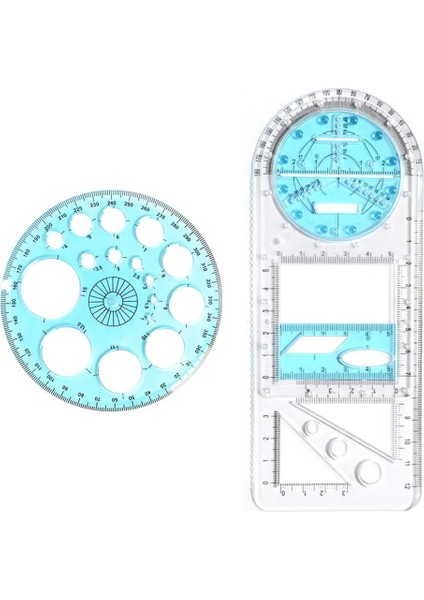 Birincil Stil Çok Fonksiyonlu Geometrik Şablon Cetvel Çizim Cetvel Ölçme Aracı Okul Ofis Malzemeleri (Yurt Dışından)