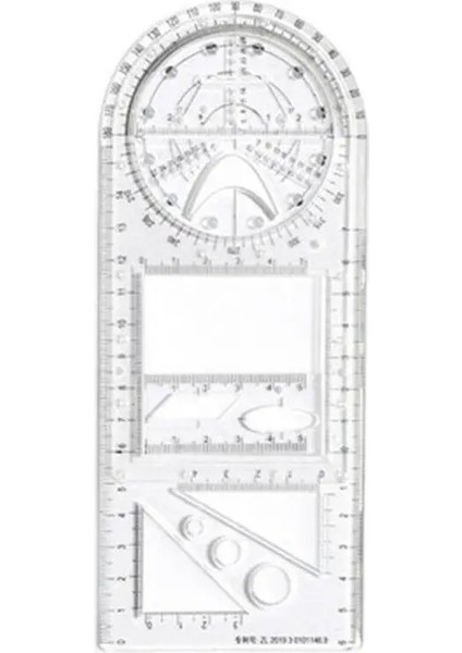 Bir Stil Çok Fonksiyonlu Geometrik Şablon Cetvel Çizim Cetvel Ölçme Aracı Okul Ofis Malzemeleri (Yurt Dışından) modelleri