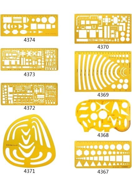 5AC1100478 Stili Profesyonel Mimari Şablon Cetvel Çizimleri Stencil Ölçme Aracı Temini (Yurt Dışından) fiyatları