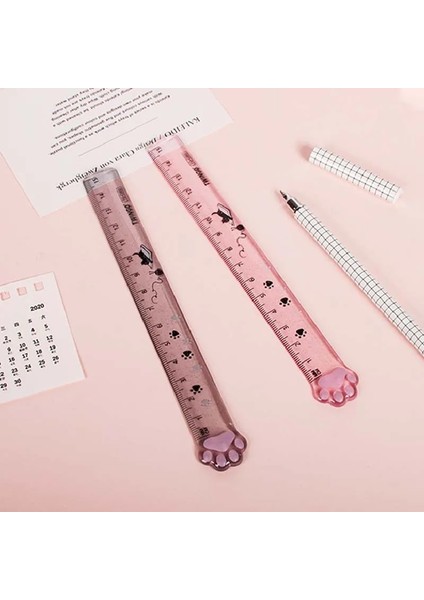 Gri Tarzı Yaratıcı Sevimli Karikatür Hayvan Kedi Pençesi 15 cm Plastik Kawaii Cetvel Öğrenci Ödülü Okul Ofis Malzemeleri Kırtasiye Sevimli Cetvel (Yurt Dışından) fırsatları