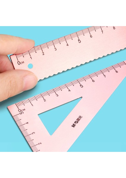 1 Mavi Stil Yeni Alüminyum Cetvel Alüminyum Iletki Öğrencileri Matematik Geometri Metal Kırtasiye Cetvel Seti Ofis Okul Malzemesi (Yurt Dışından) fırsatları