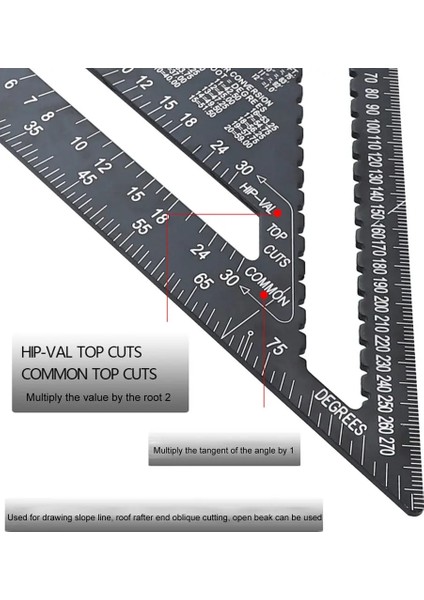12 Inç Tarzı Sıcak Siyah Açı Cetvel Metrik Alüminyum Alaşım Üçgen Ölçme Cetvel Doğrama Hız Kare Üçgen Açı Iletki (Yurt Dışından) fiyatları