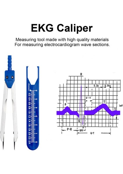 Rastgele Renk. Stil Yüksek Hassasiyetli Ekg Kaliperleri Cetvel Elektrokardiyogram Bölücü Öğrenciler Çalışma Ölçme Cetvel Aracı (Yurt Dışından)